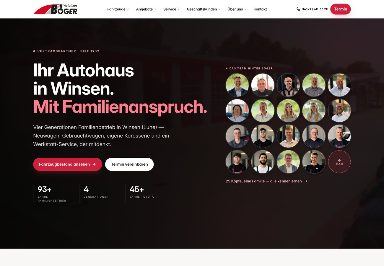 Website von Autohaus Böger in Winsen (Luhe)