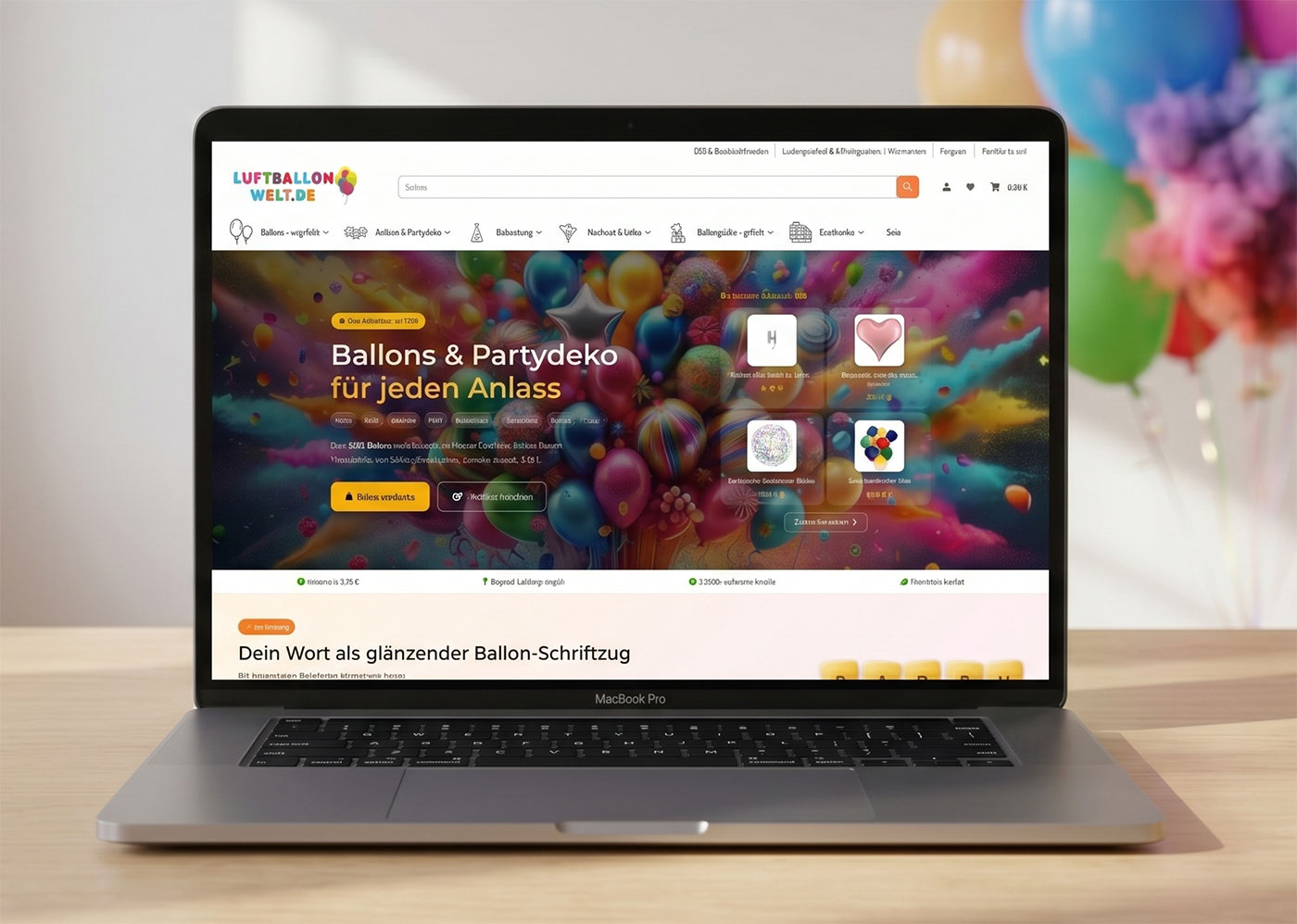 JTL-Shop Luftballonwelt.de auf einem MacBook Pro