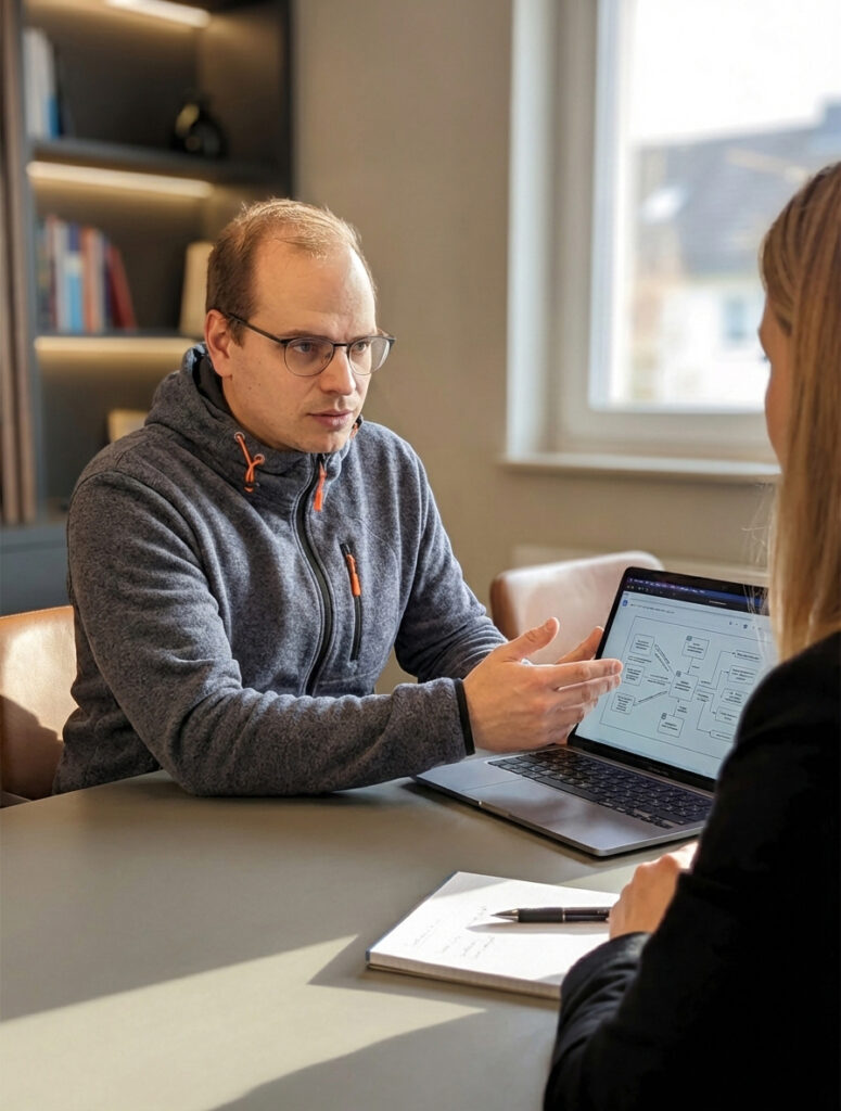 Tim Kaiser in der Beratung