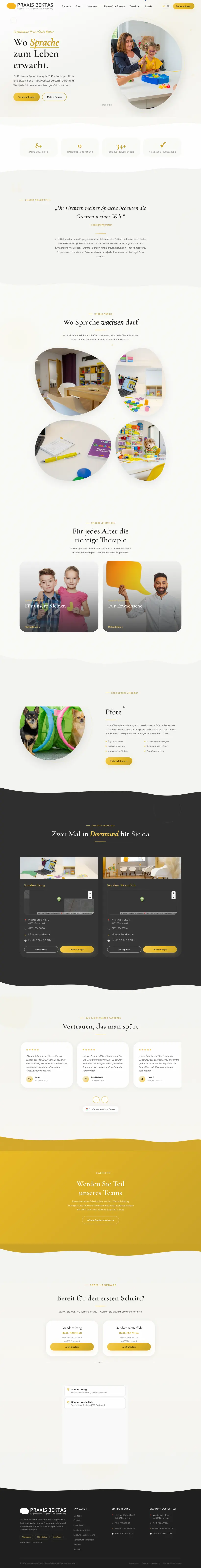 Screenshot der Website Logopädie Sevda Bektas
